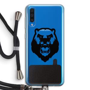 CaseCompany Angry Bear (black): Samsung Galaxy A50 Transparant Hoesje met koord