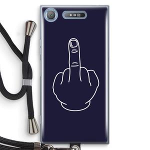 CaseCompany F**k U: Sony Xperia XZ1 Transparant Hoesje met koord