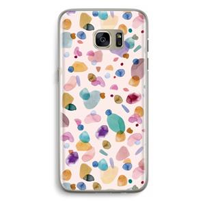 CaseCompany Terrazzo Memphis Pink: Samsung Galaxy S7 Edge Transparant Hoesje