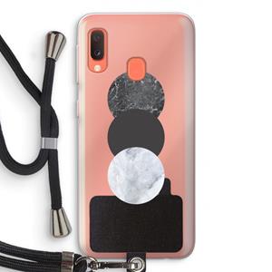 CaseCompany Marmeren cirkels: Samsung Galaxy A20e Transparant Hoesje met koord