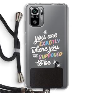 CaseCompany Right Place: Xiaomi Redmi Note 10S Transparant Hoesje met koord
