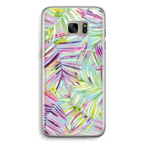 CaseCompany Tropical Palms Blue: Samsung Galaxy S7 Edge Transparant Hoesje