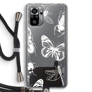 CaseCompany Tiny Bugs: Xiaomi Redmi Note 10S Transparant Hoesje met koord