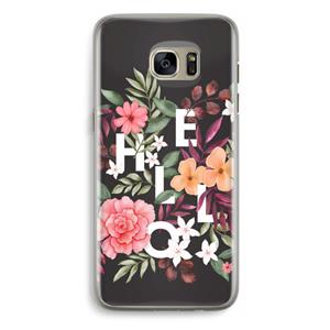 CaseCompany Hello in flowers: Samsung Galaxy S7 Edge Transparant Hoesje