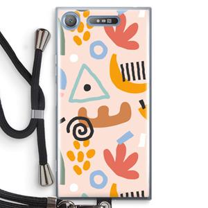 CaseCompany Abstract: Sony Xperia XZ1 Transparant Hoesje met koord
