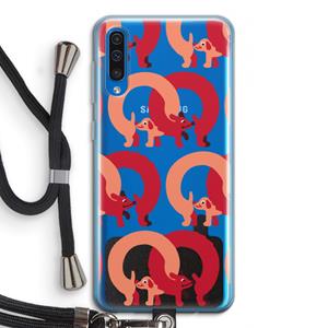 CaseCompany Dogs: Samsung Galaxy A50 Transparant Hoesje met koord