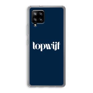 CaseCompany Topwijf Navy: Samsung Galaxy A42 5G Transparant Hoesje
