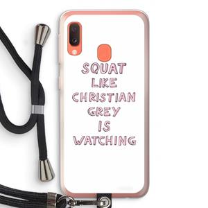 CaseCompany Christian Grey: Samsung Galaxy A20e Transparant Hoesje met koord