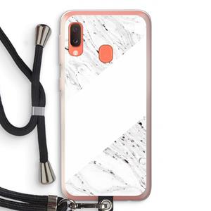 CaseCompany Biggest stripe: Samsung Galaxy A20e Transparant Hoesje met koord