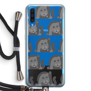 CaseCompany Cats: Samsung Galaxy A50 Transparant Hoesje met koord