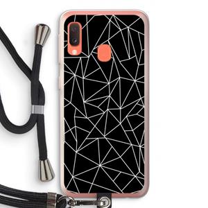 CaseCompany Geometrische lijnen wit: Samsung Galaxy A20e Transparant Hoesje met koord