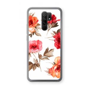 CaseCompany Roosjes: Xiaomi Redmi 9 Transparant Hoesje