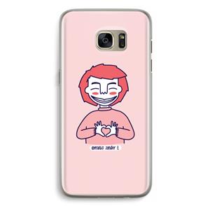 CaseCompany Hartje: Samsung Galaxy S7 Edge Transparant Hoesje