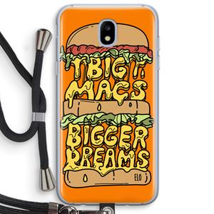 CaseCompany Big Macs Bigger Dreams: Samsung Galaxy J5 (2017) Transparant Hoesje met koord