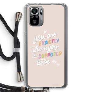 CaseCompany Right Place: Xiaomi Redmi Note 10S Transparant Hoesje met koord