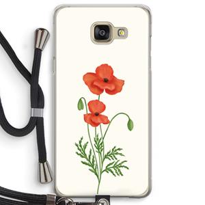 CaseCompany Red poppy: Samsung Galaxy A5 (2016) Transparant Hoesje met koord