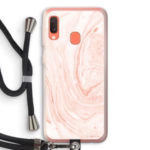 CaseCompany Peach bath: Samsung Galaxy A20e Transparant Hoesje met koord