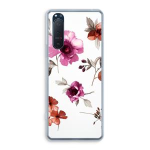 CaseCompany Geschilderde bloemen: Sony Xperia 5 II Transparant Hoesje