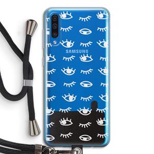 CaseCompany Eye pattern #3: Samsung Galaxy A50 Transparant Hoesje met koord