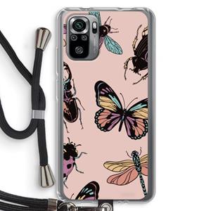 CaseCompany Tiny Bugs: Xiaomi Redmi Note 10S Transparant Hoesje met koord
