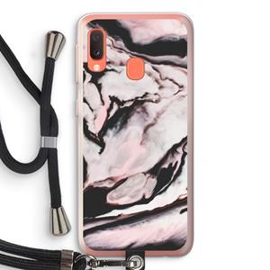 CaseCompany Roze stroom: Samsung Galaxy A20e Transparant Hoesje met koord