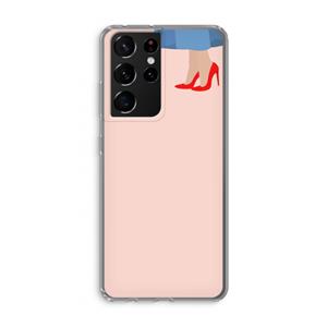 CaseCompany High heels: Samsung Galaxy S21 Ultra Transparant Hoesje
