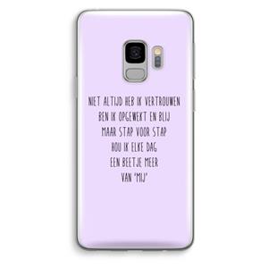CaseCompany Zelfvertrouwen: Samsung Galaxy S9 Transparant Hoesje