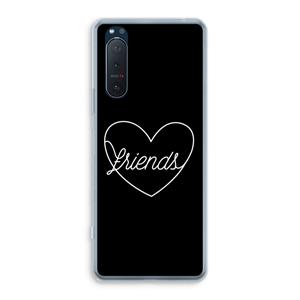 CaseCompany Friends heart black: Sony Xperia 5 II Transparant Hoesje