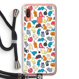 CaseCompany Kleurrijke katten: Samsung Galaxy A20e Transparant Hoesje met koord