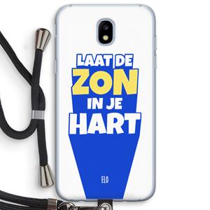 CaseCompany Laat de zon in je hart: Samsung Galaxy J5 (2017) Transparant Hoesje met koord