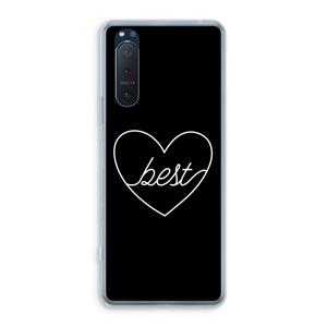 CaseCompany Best heart black: Sony Xperia 5 II Transparant Hoesje