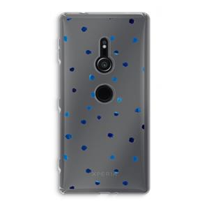 CaseCompany Blauwe stippen: Sony Xperia XZ2 Transparant Hoesje