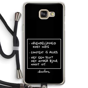 CaseCompany Mijn Motto's: Samsung Galaxy A5 (2016) Transparant Hoesje met koord
