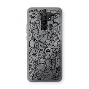 CaseCompany Vexx Black City : Xiaomi Redmi 9 Transparant Hoesje