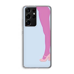 CaseCompany Pink panty: Samsung Galaxy S21 Ultra Transparant Hoesje