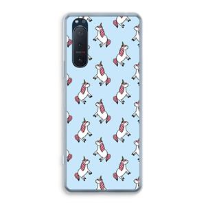 CaseCompany Eenhoorns overal: Sony Xperia 5 II Transparant Hoesje