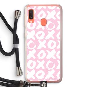 CaseCompany XOXO: Samsung Galaxy A20e Transparant Hoesje met koord