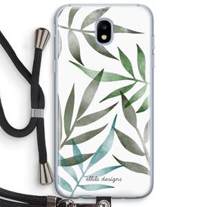 CaseCompany Tropical watercolor leaves: Samsung Galaxy J5 (2017) Transparant Hoesje met koord