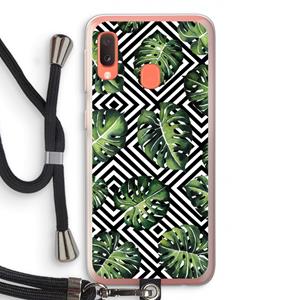 CaseCompany Geometrische jungle: Samsung Galaxy A20e Transparant Hoesje met koord