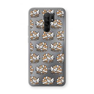 CaseCompany Slapende poes: Xiaomi Redmi 9 Transparant Hoesje