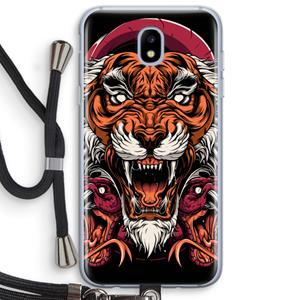 CaseCompany Tiger and Rattlesnakes: Samsung Galaxy J5 (2017) Transparant Hoesje met koord