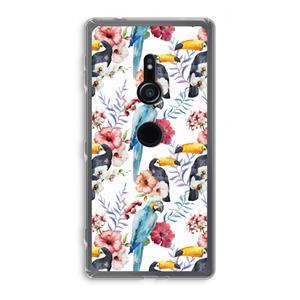 CaseCompany Bloemen tukan: Sony Xperia XZ2 Transparant Hoesje