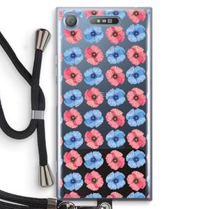CaseCompany Klaproosjes: Sony Xperia XZ1 Transparant Hoesje met koord