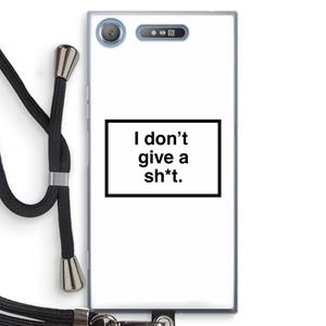 CaseCompany Don't give a shit: Sony Xperia XZ1 Transparant Hoesje met koord