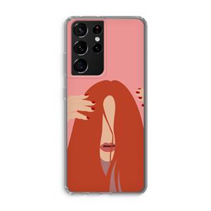 CaseCompany Woke up like this: Samsung Galaxy S21 Ultra Transparant Hoesje