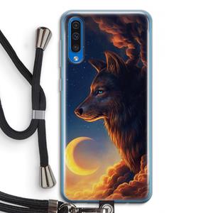 CaseCompany Night Guardian: Samsung Galaxy A50 Transparant Hoesje met koord