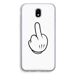 CaseCompany Middle finger white: Samsung Galaxy J5 (2017) Transparant Hoesje