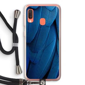 CaseCompany Pauw: Samsung Galaxy A20e Transparant Hoesje met koord