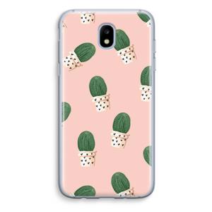 CaseCompany Cactusprint roze: Samsung Galaxy J5 (2017) Transparant Hoesje