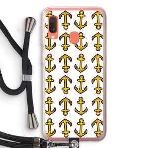 CaseCompany Musketon Anchor: Samsung Galaxy A20e Transparant Hoesje met koord